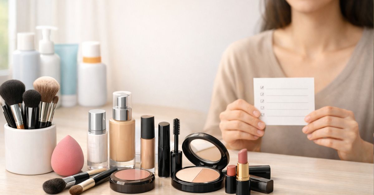 মেকআপ প্রোডাক্টস নাম লিস্ট স্টেপ বাই স্টেপ অনুযায়ী সাজানো বেসিক মেকআপ কিট ও টুলস