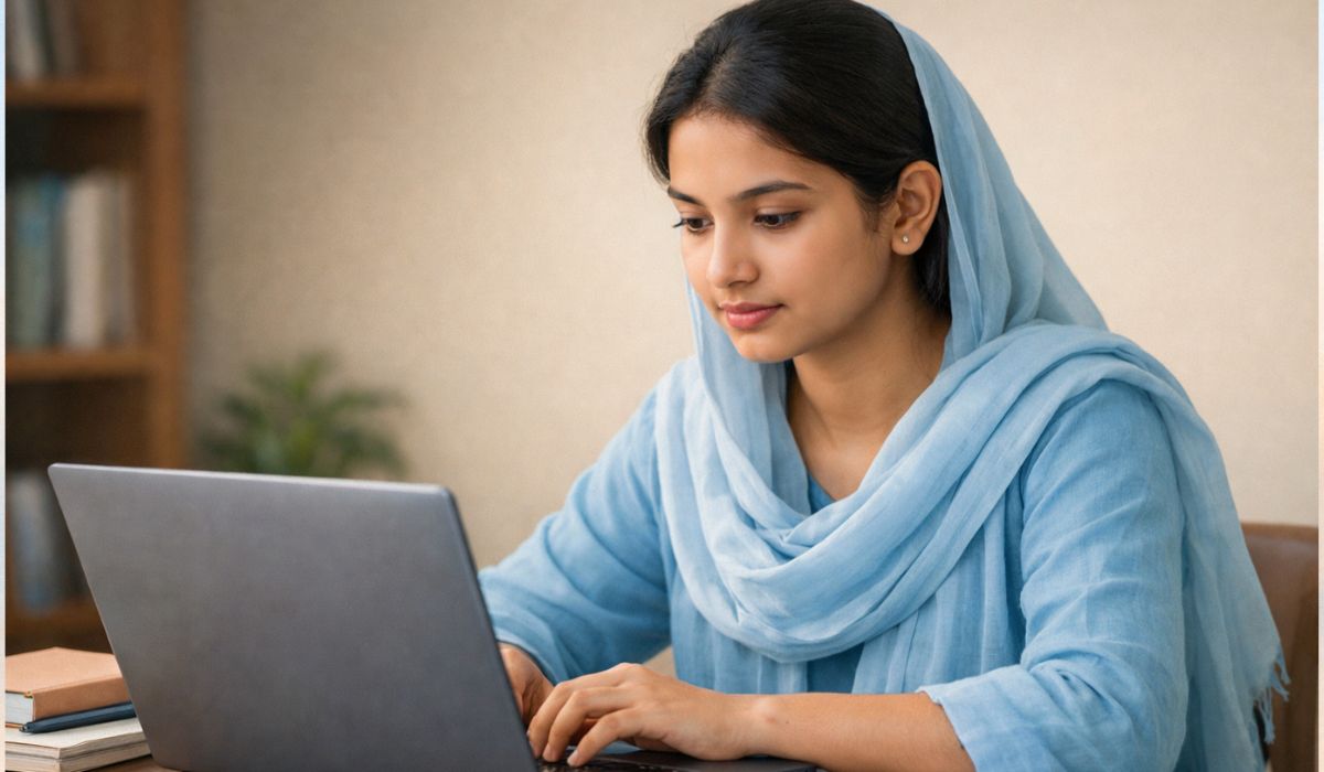 ডিগ্রি ৩য় বর্ষের রেজাল্ট অনলাইনে দেখছেন একজন শিক্ষার্থী