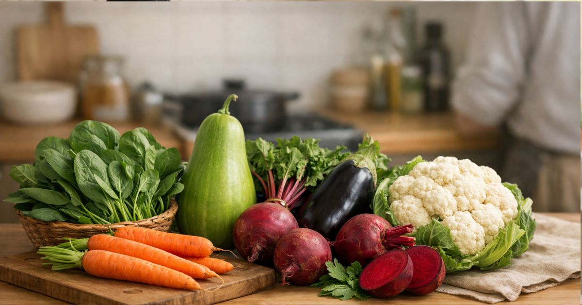 বিভিন্ন প্রকার শাক সবজির উপকারিতা নিয়ে শিক্ষামূলক চিত্র