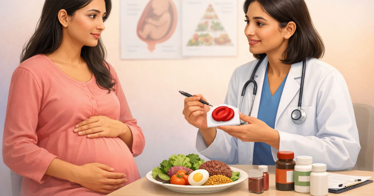 গর্ভাবস্থায় হিমোগ্লোবিন কমে যাওয়ার কারণ সম্পর্কিত ছবির বিবরণ