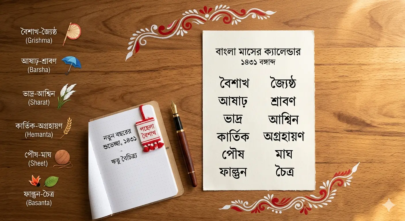 বাংলা ১২ মাসের নাম তালিকা Bangla 12 Maser Nam