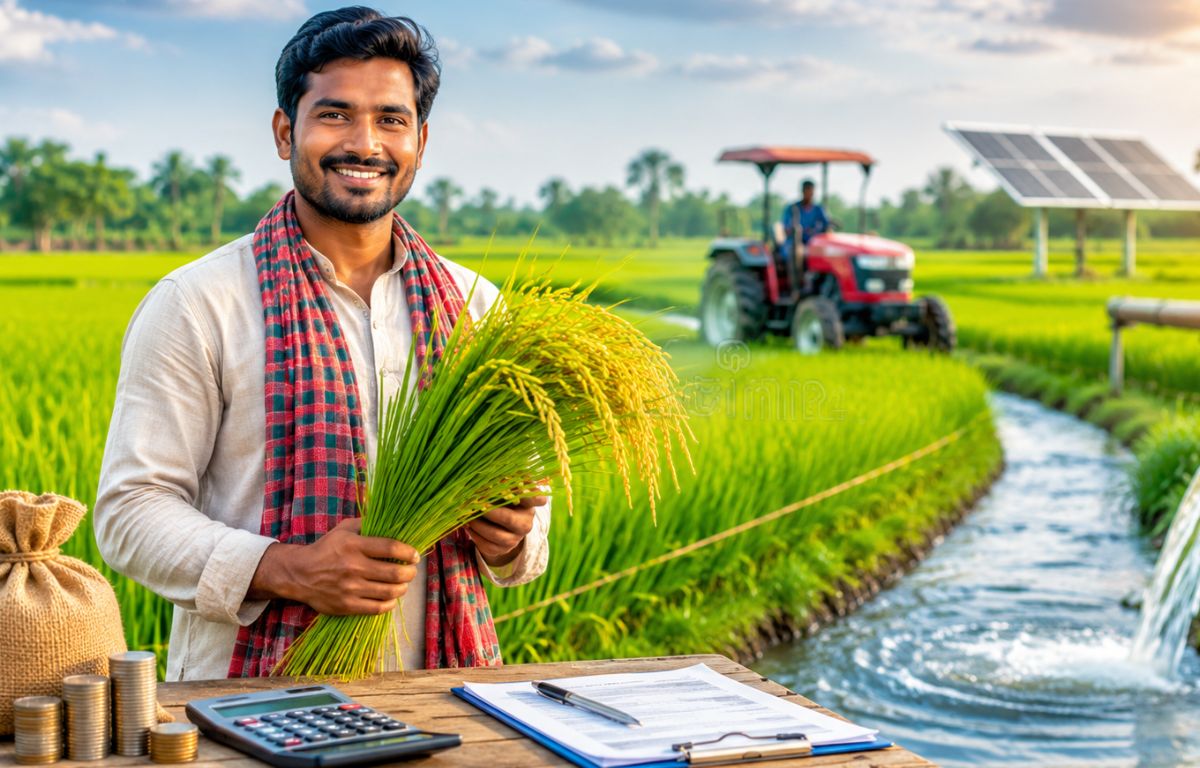 কৃষি লোনের সহায়তায় আধুনিক কৃষিকাজ পরিচালনা করছেন একজন বাংলাদেশি কৃষক