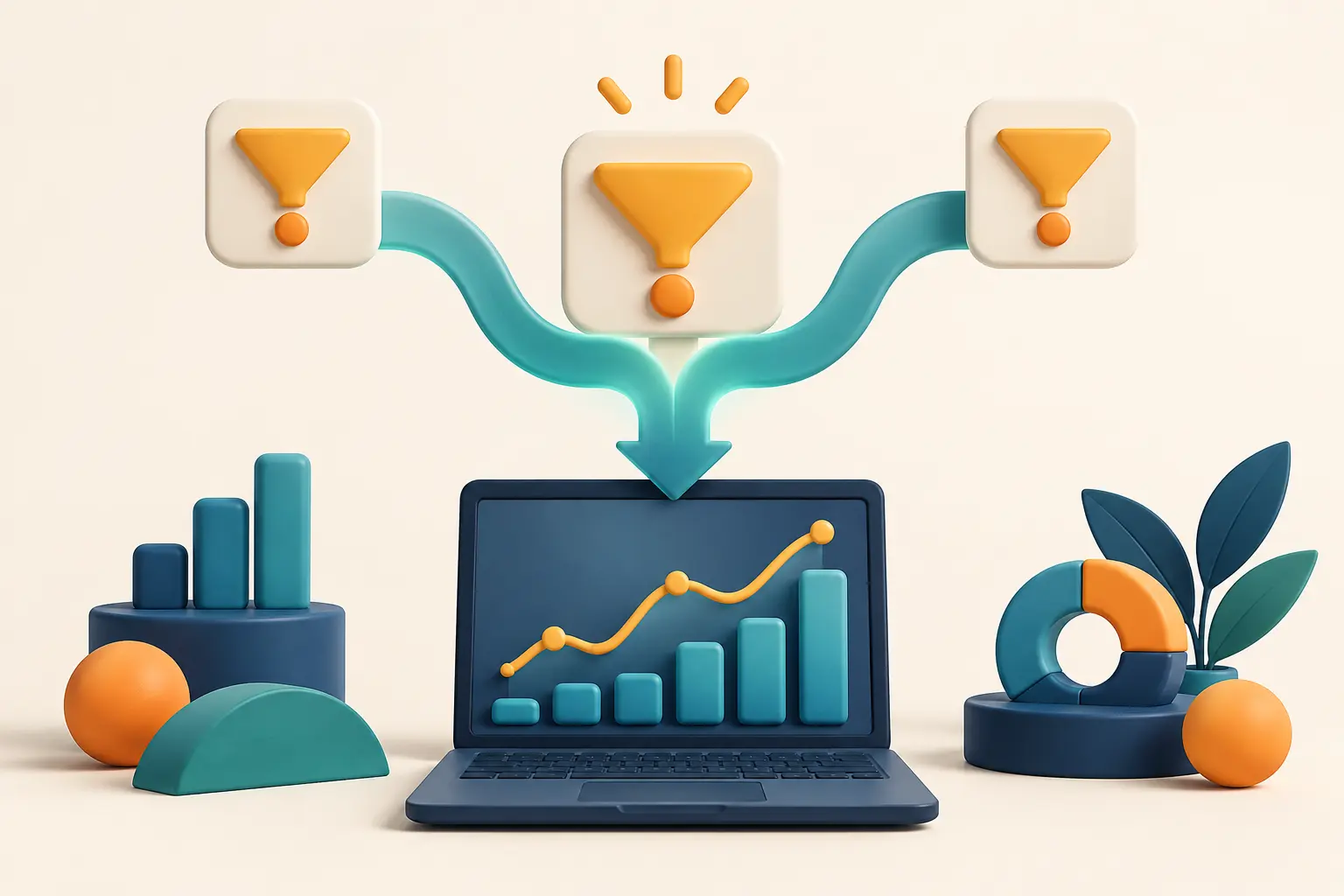 দুটি conversion signal মিলিয়ে একটি analytics result দেখানোর conceptual illustration